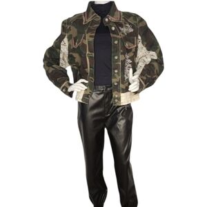 NWT POL Camo Lace Embroidered Utility Jacket – Boho Luxe Utility Core (Small)